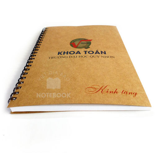 sổ tay lò xo bìa làm từ giấy kraft thân thiện môi trường