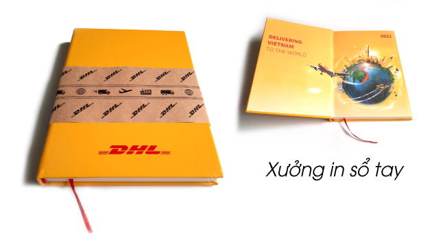 sổ tay keo gáy bìa cứng DHL