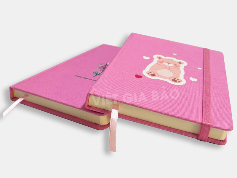 Sổ Vải Cao Cấp Bìa Màu Hồng | Sổ Canvas Khâu Chỉ Cho Doanh Nghiệp