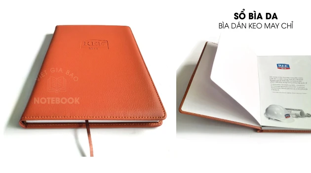 Báo giá in sổ tay bìa da may chỉ in logo theo yêu cầu