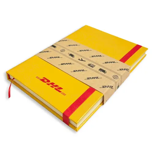 Sổ tay Bìa da simili in lụa logo DHL