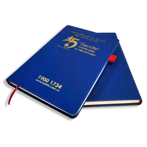 Mẫu sổ tay da PU in logo công ty